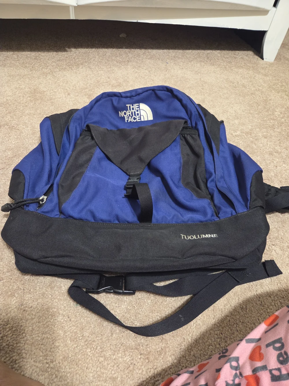 The North Face Tuolumne Backpack Blue & Black Outdoor School Travel Pack
